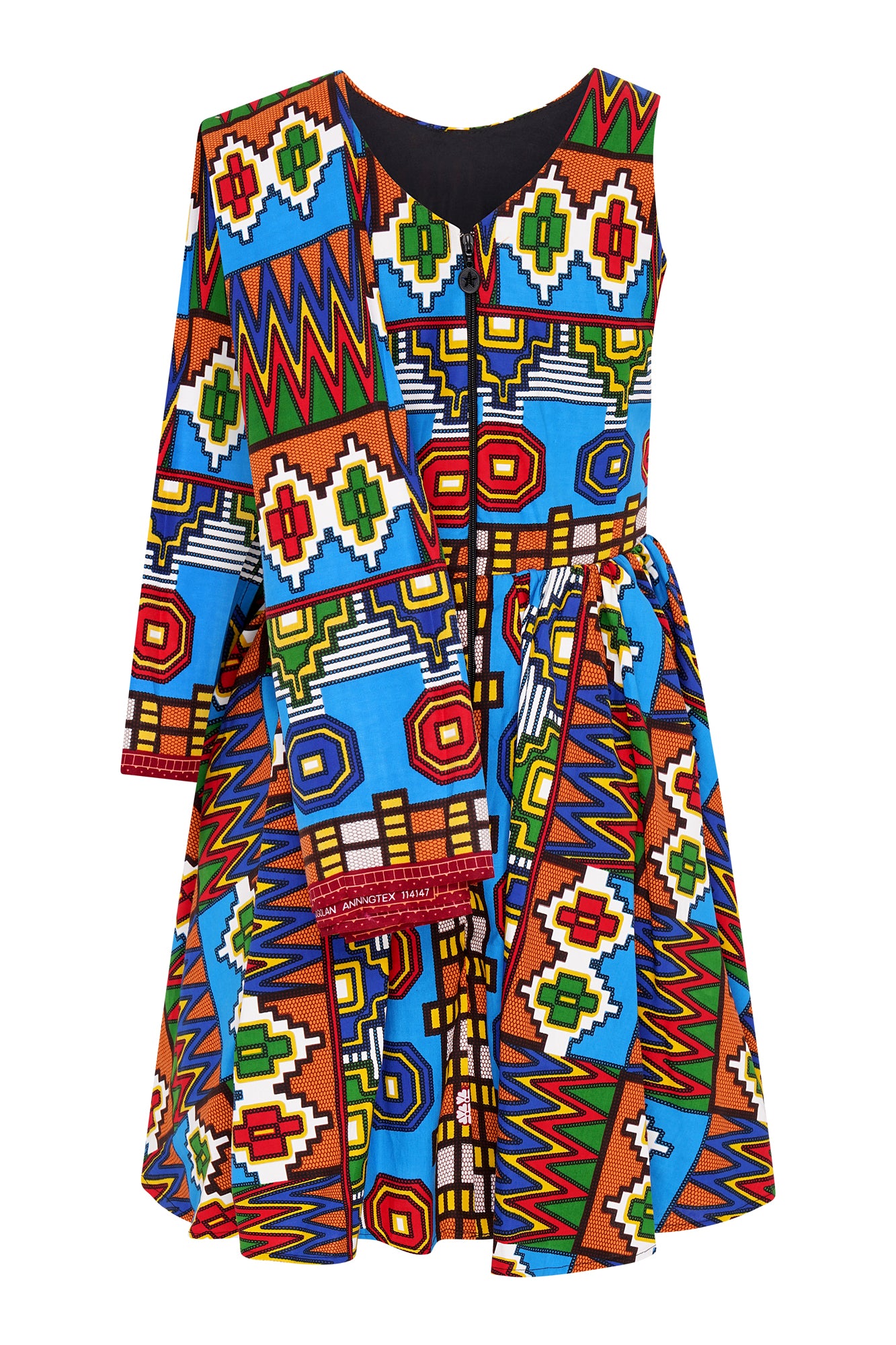 Elegant Sleeveless African Wax Print Midi Dress