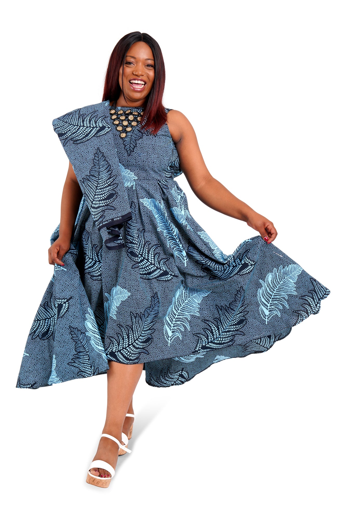 High-Low Hem African Wax Print Dress