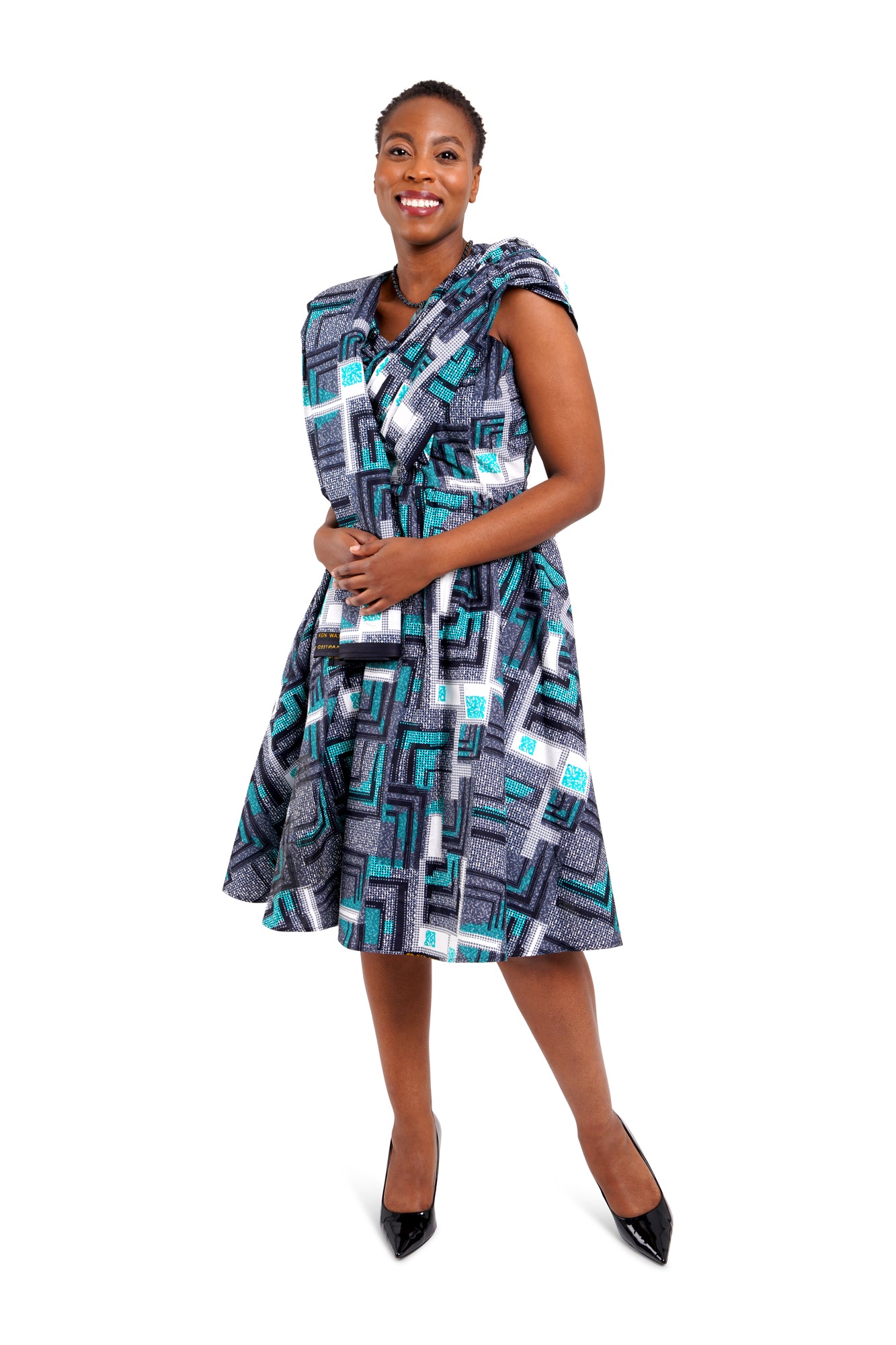 African Wax Print Midi Dress