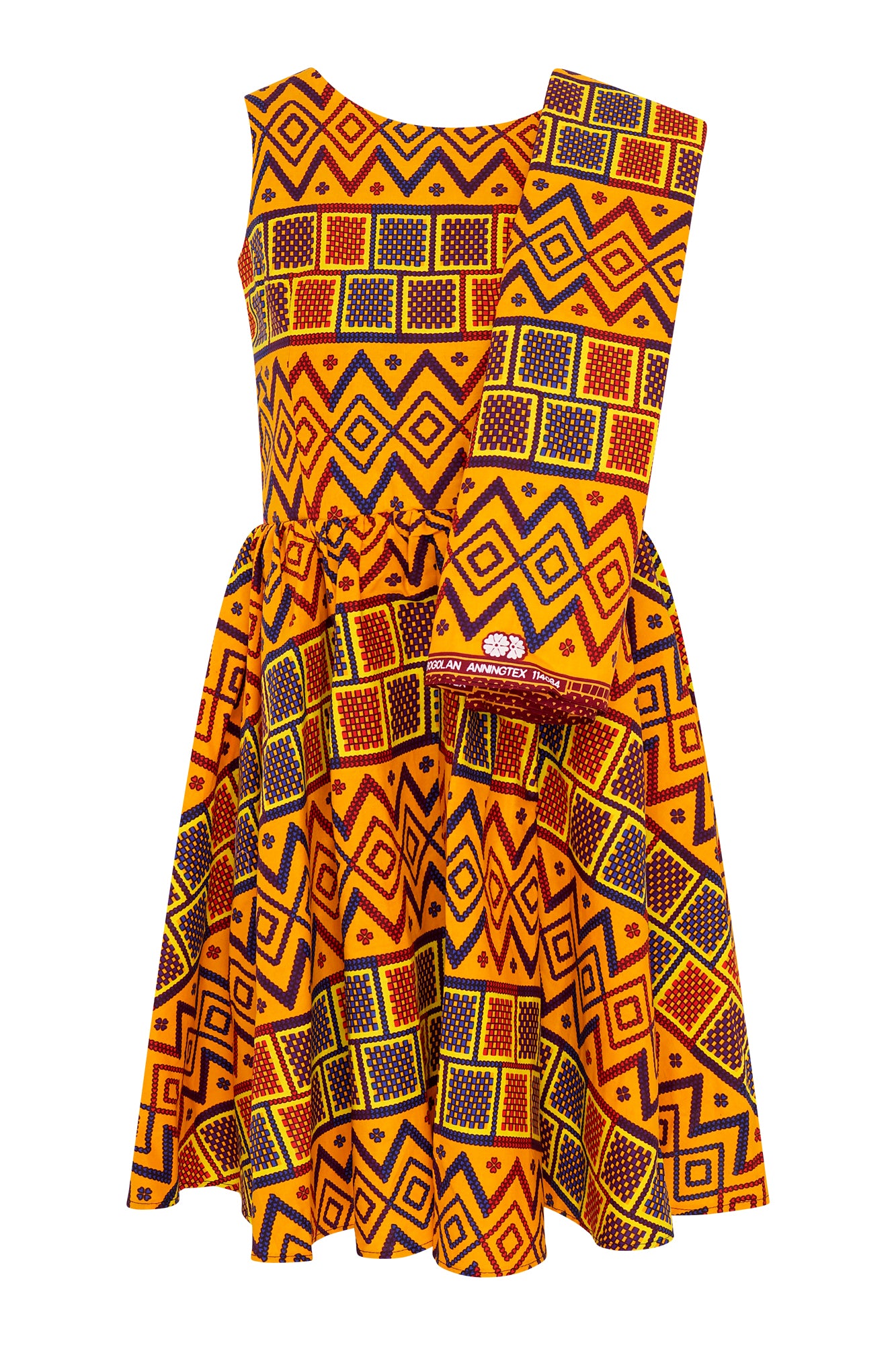 Elegant Sleeveless African Wax Print Midi Dress