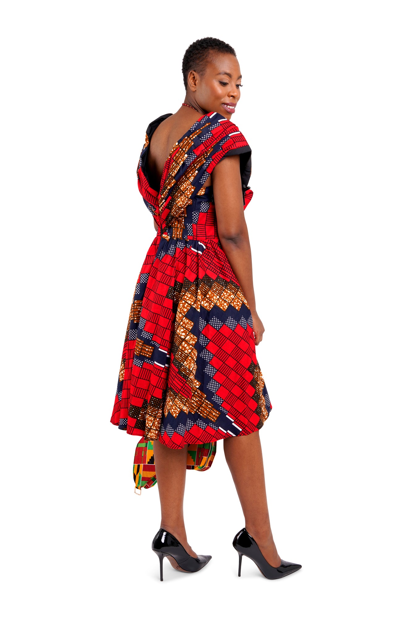 African Wax Print Midi Dress