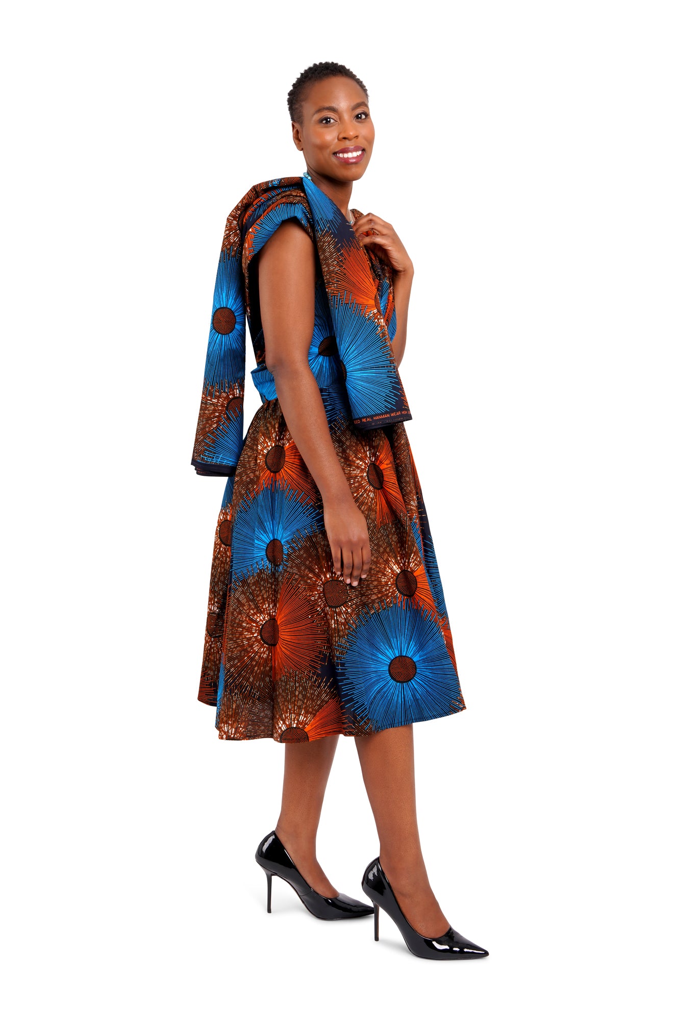 African Wax Print Midi Dress