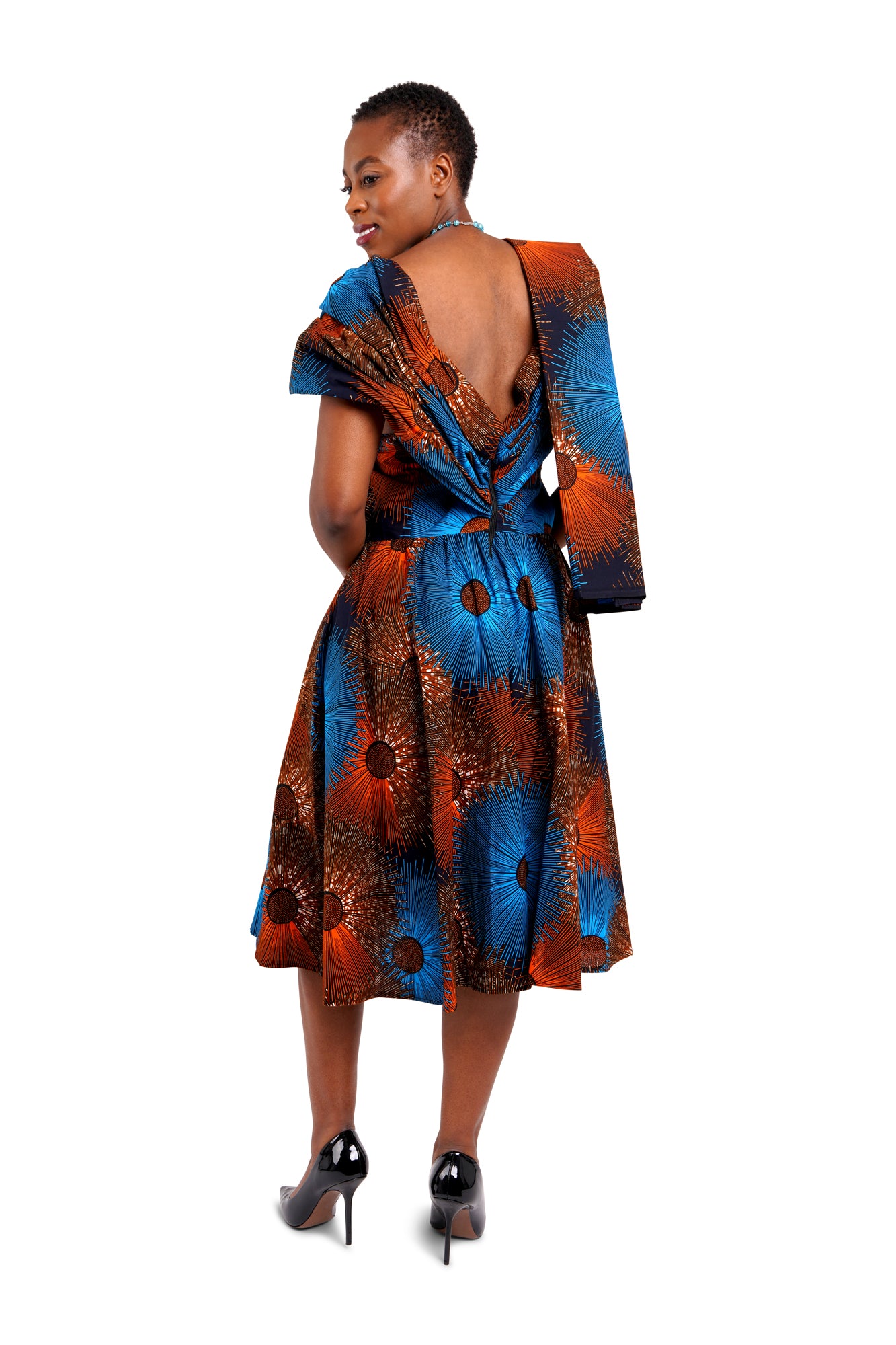 African Wax Print Midi Dress