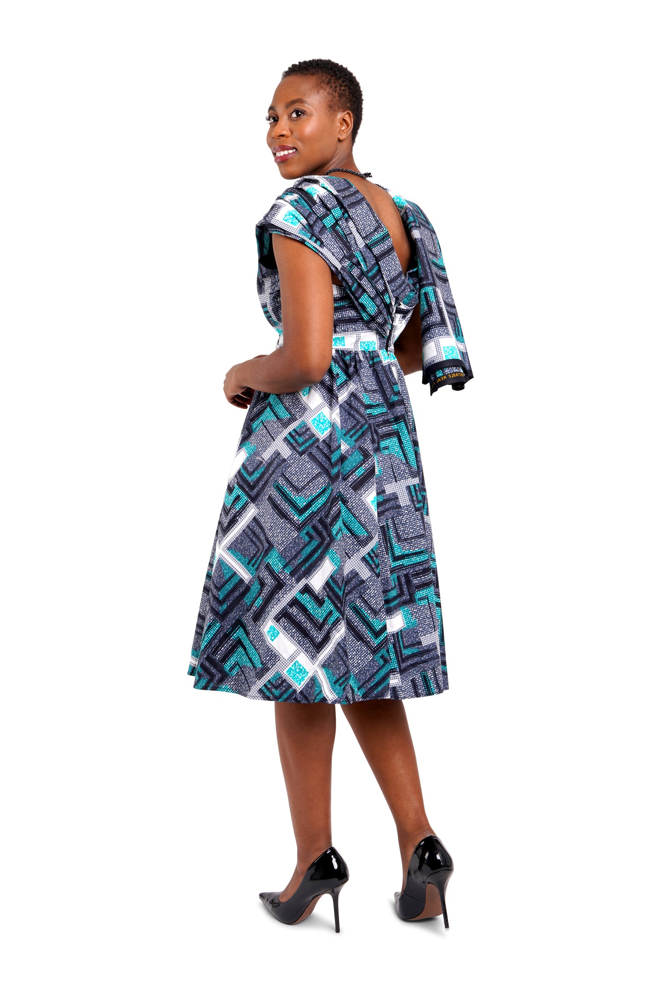 African Wax Print Midi Dress