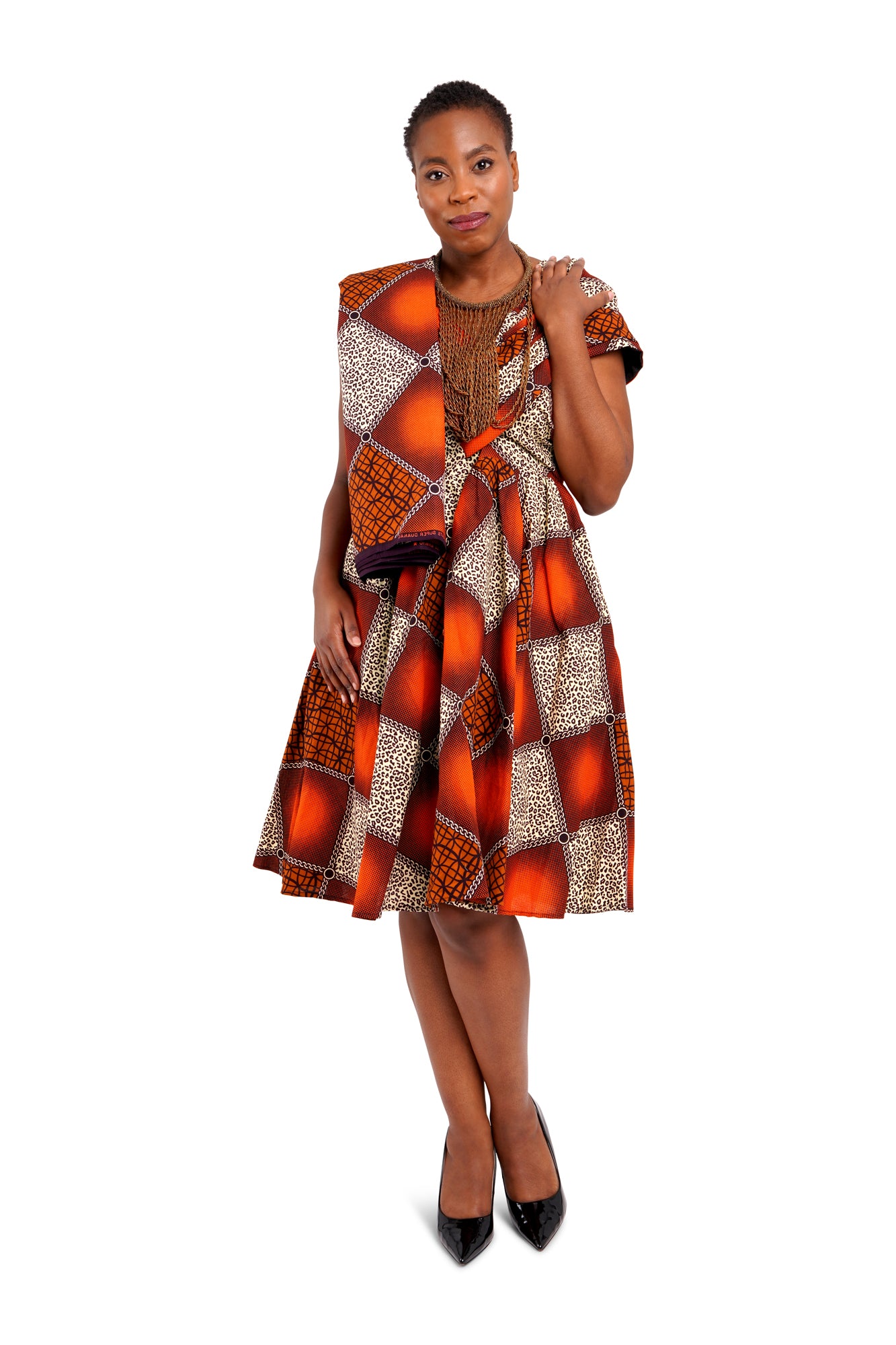 African Wax Print Midi Dress