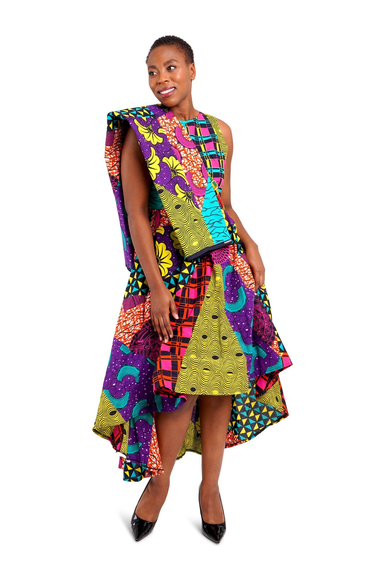 High-Low Hem African Wax Print Dress