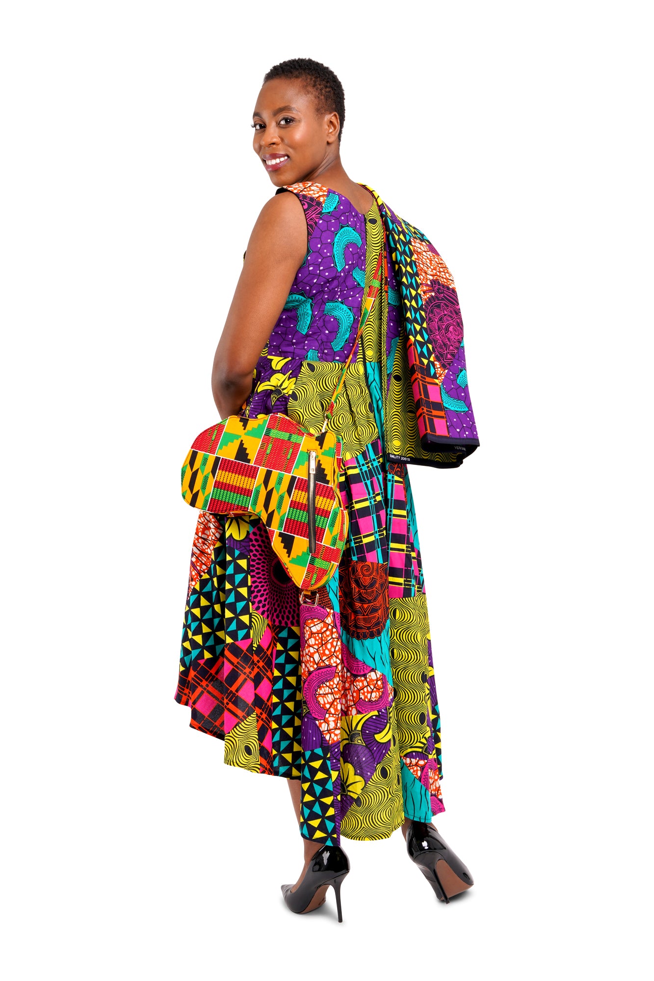 High-Low Hem African Wax Print Dress