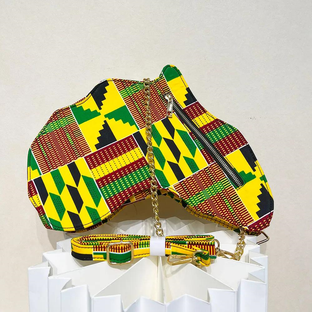 Africa Shaped Kente Fashion Bag