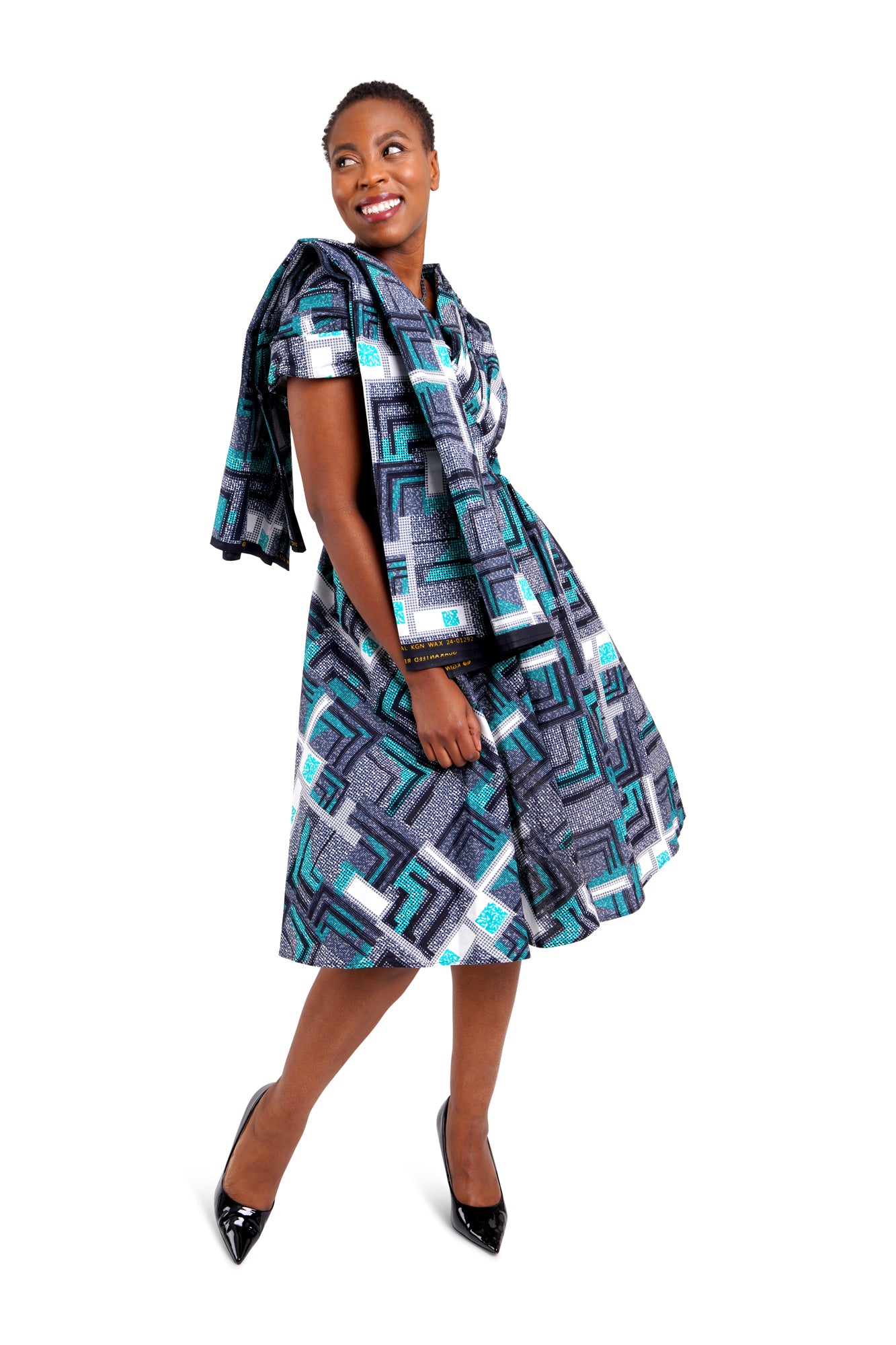 African Wax Print Midi Dress